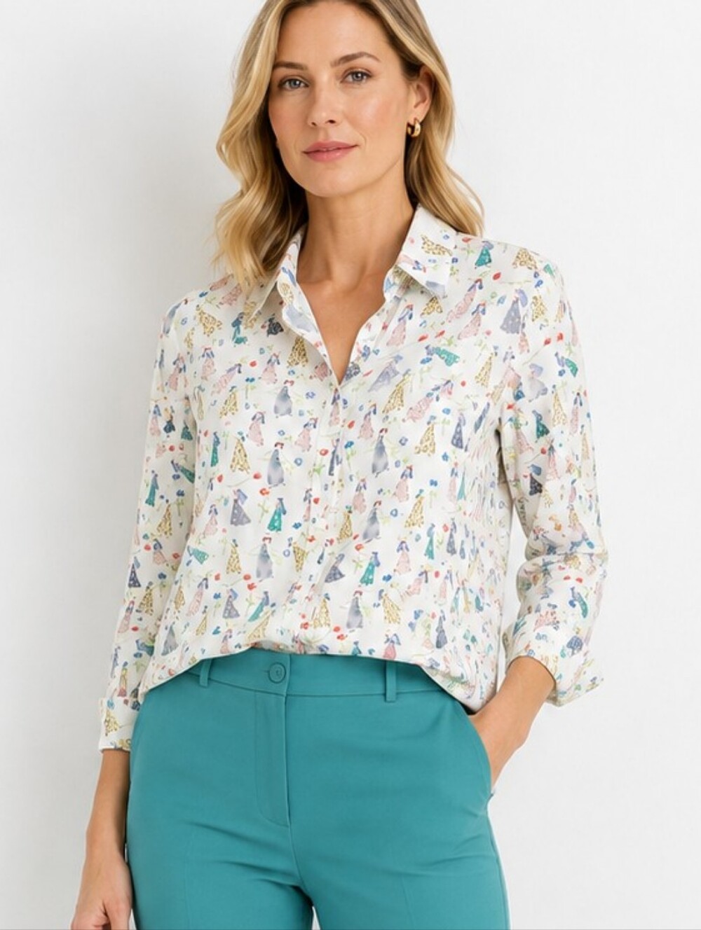 Jeanne-Pierre Klifa Multi-color Floral Print Blouse
